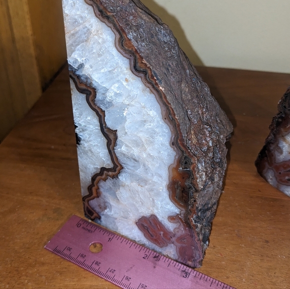 Agate Geode Section Natural Crystal Stone Bookends / Decor Pieces​ - Picture 4 of 15